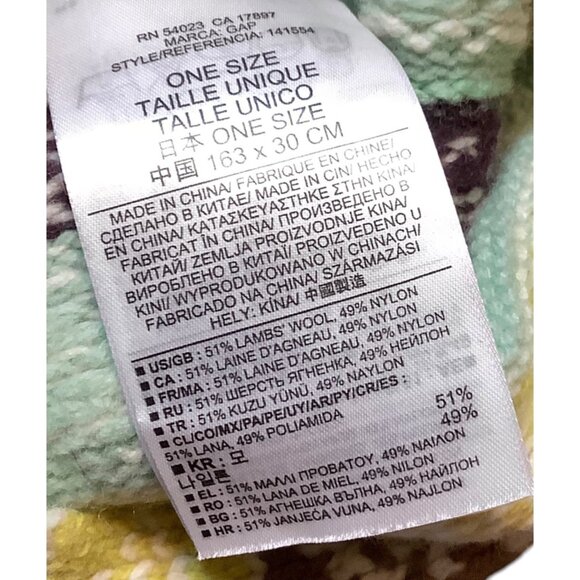 Gap Fair Isle Lambswool Blend Infinity Scarf Colorful Multicolor - Picture 4 of 6